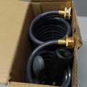 Coil Hose 25FT EVA Coil Garden Hose With 3/4'' Brass Connector Coiled Water Hose Lightweight And No Kink Includes 7 Patterns Spray Nozzle For Outdoors Lawn Watering Car Washing (Gray)