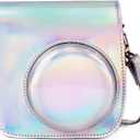 Phetium Instant mini 12 Camera Protective Case Compatible with Instax Mini 12 11,PU Leather Bag with Pocket and Adjustable Shoulder Strap (Magic Silver)