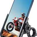 Bike Phone Mount Holder No Block Camera Motorcycle Cell Phone Holder Quick Lock 360 Rotate for iPhone 16 Pro Max for Samsung S25 Ultra 5.4''-7.2'' Smartphone