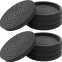 Piutouyar 2.5 Inch Round Furniture Coasters, 8 Pcs Black Rubber Caster Cups Non Slip Furniture Leg Protectors Rubber Furniture Pads for Hardwood Floors