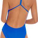 Beautikini Period Swimwear Women One Piece Menstrual Swimsuit Leakproof Racerback Athletic Bathing Suit for Teens Girls (XX-Small, Royal Blue)