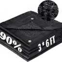 LOVE STORY 3x6FT 90% Black Garden Shade Cloth, Sun Shade Cover Net Mesh Tarp with Grommets, Sunblock Net for Garden,Greenhouse,Plants and Patio