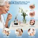 B Beauty Planet 30X Magnifying Mirror for Travel with Handle, Double-Sided 1X/30X Magnification Hand Mirror for Makeup,Travel Mirror for Desk 5 Inches