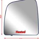 Replacement Driver Left Side Extension Long Arm Mirror Upper Main Glass Heated with Back Plate for Ram Promaster 1500 2500 3500 from 2010 to 2023