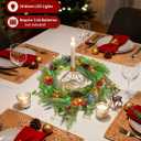 NUPTIO Artificial Christmas Garland with Lights: 2Pcs 6.2Ft Pre-Lit Gold Glitter Garland with Pine Cones Red Berry Eucalyptus - Xmas Decorations for Mantle Fireplace Railing Stairs Table Door