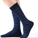 Mens Dress Socks Classic Patterned Business Crew Cotton Socks for Father Husband Birthday Gifts 5 Pairs (Blue), Shoe size:  8-13