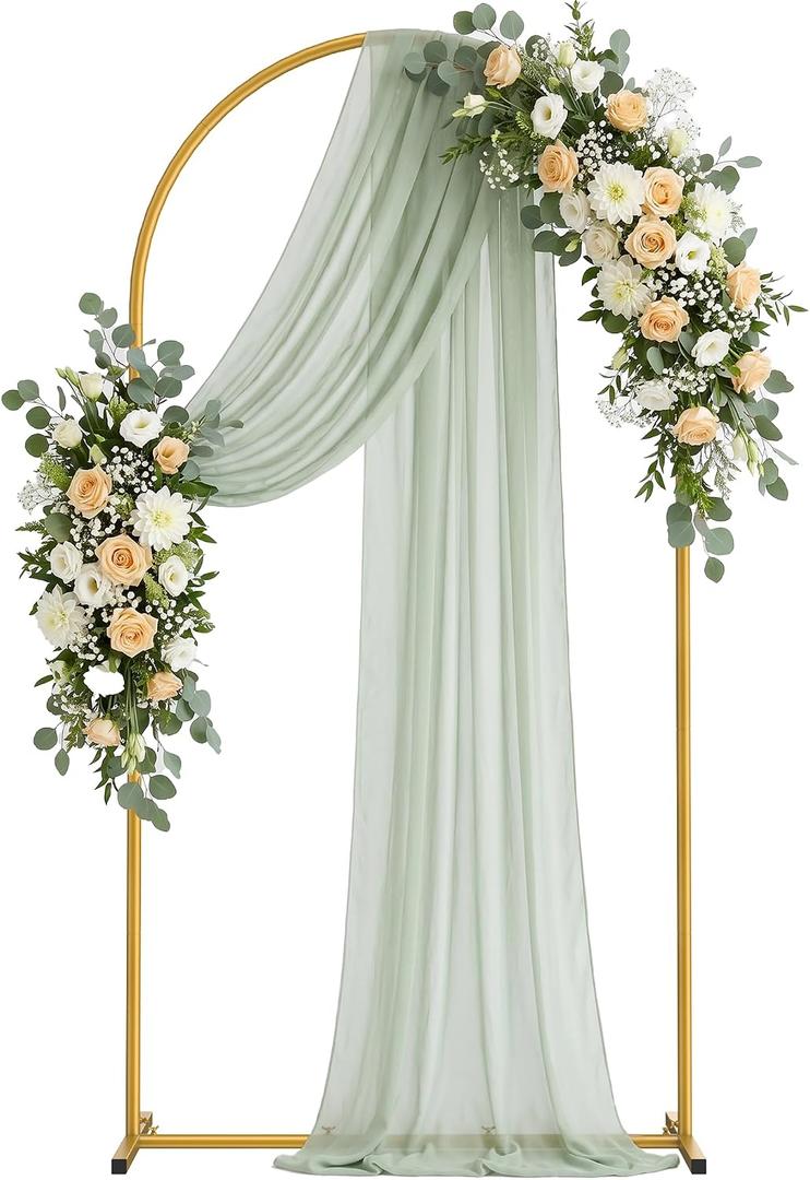 6.6FT Arch Backdrop Stand, Metal Gold Wedding Arch Frame, Balloon Arch Stand for Wedding, Birthday, Ceremony, Baby Shower, Party Decor