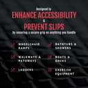 CATTONGUE GRIPS 2 Non-Abrasive Grip Tape Strips - Heavy-Duty, Waterproof Anti-Slip Tape for Furniture, Bathtubs, Frames, Gaming & More - Indoor & Outdoor Anti-Slip Solution (Black) (1-Pack)