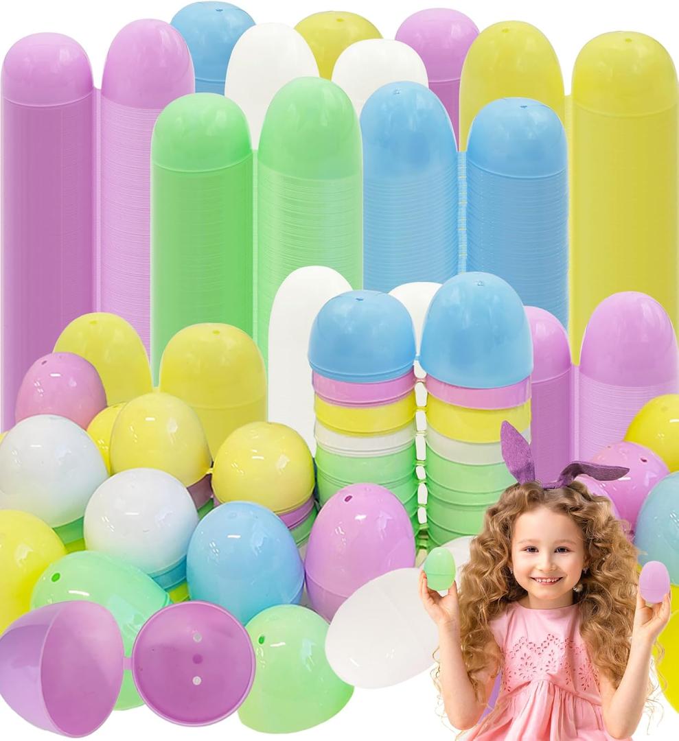The Dreidel Company Fillable Easter Eggs 100-Pack, Pastel Colorful Bright Plastic Easter Eggs with Hinge, Perfect for Easter Egg Hunt, Surprise Egg, Easter Hunt,2.25" Fillable Eggs
