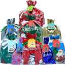 ANTOWIN 37PCS Christmas Gift Bags with Tags, Assorted Sizes, Christmas Foil Gift Wrapping Sacks Pouches for Presents Party Favor, Birthday Gift Bags, Reusable Bags