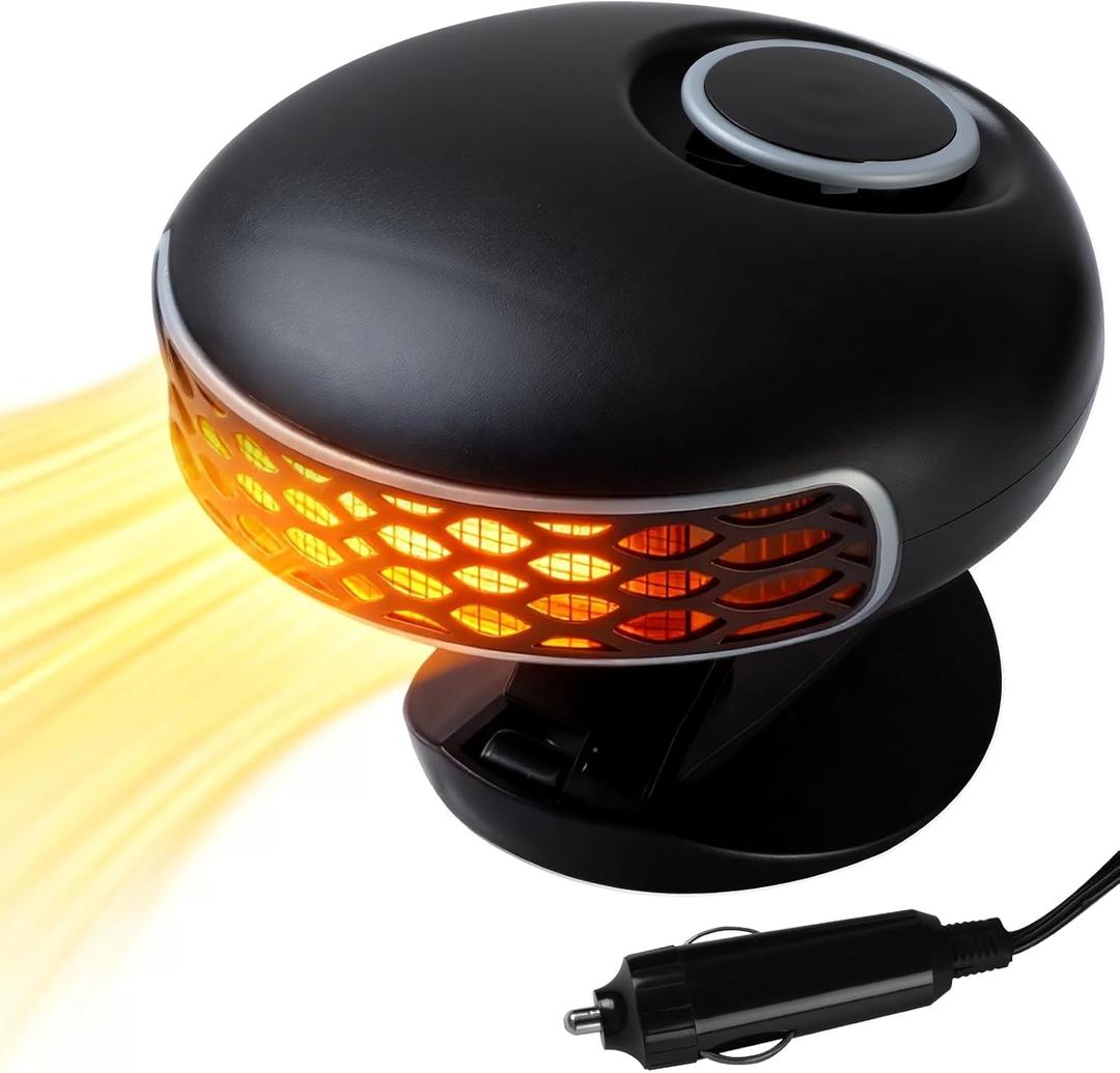 Portable Car Heater for Vehicle12V Car Heater That Plugs Into Cigarette Lighte2 in 1 Fast Heating & Cooling Windshield Defrost Defogger