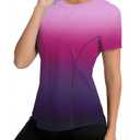Avoogue Women's Short Sleeve Workout Tops Quick Dry Athletic UPF50+ Sun Protection Shirts Gym Hiking Running Yoga Clothes Size XL