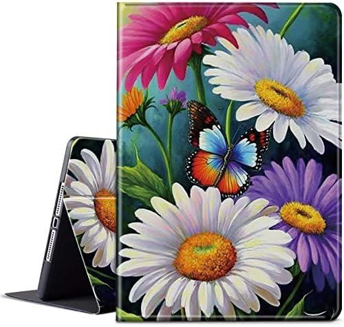 BPQOJB for Kindle Fire HD 10 Tablet Case 7th/9th Generation 2017/2019 Release 10.1 inch with Adjustable Stand & Auto Wake/Sleep Feature Smart Protect Cover Case - Butterfly Flower