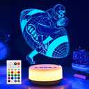 Football Night Light for Kids, Football Gifts 14 Color LED Bedside Decoration Light with Remote Control/Buttons +Timer +Dim Function, Birthday Xmas Gifts for Boys/Girls/Football Fan