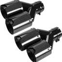 2-Pack Carbon Fiber Dual Exhaust Tips for BMW F22/F23/F30/F31/F32/F33/F36 2.0T (N20/B48) 2.5" Inlet 3.5"Outlet Tailpipe Tip (Glossy Black Inner Layer)