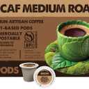 Ekocups Decaf Medium Roast Coffee Pods  Swiss Water Process, Compostable, Plant-Based & Freshness-Sealed  French Press-Quality Brew  K-Cup Brewer Compatible  80ct