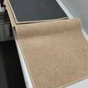 Washable Corner Kitchen Mat, L Shape Rug for Island Table, Super Absorption Velvet Coner Sink Floor Mat, Skid Free Right/ Left Rug for Door, Bathroom, Living room (Camel Left-L, 4'7''X6'7''X1'10'')