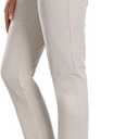Hiverlay Womens Golf Pants Stretch Work Ankle Pants with Pockets Quick Dry Straight Business Casual Hiking Pants (XX-Large, Light Khaki)