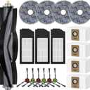 18 PCS Replacement Accessories Kit For Ecovacs Deebot X1 TURBO/OMNI Robot Vacuum Cleaner Parts, 1 Main Brush, 6 Side Brush, 3 Hepa Filter, 4 Mop Cloth, 4 Dust Bag
