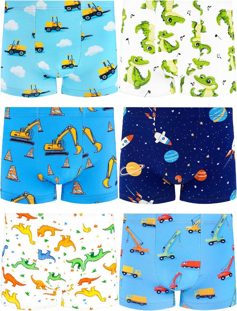 Boys Underwear,Soft Cotton Tagless Breathable Boxer Briefs,Multi-Pack,2-12Y | Combed Cotton, True-to-Size, Tagless, Full Coverage, Assorted Prints, Stretchy Fabric, Durable Stitching, Low Shrinkage