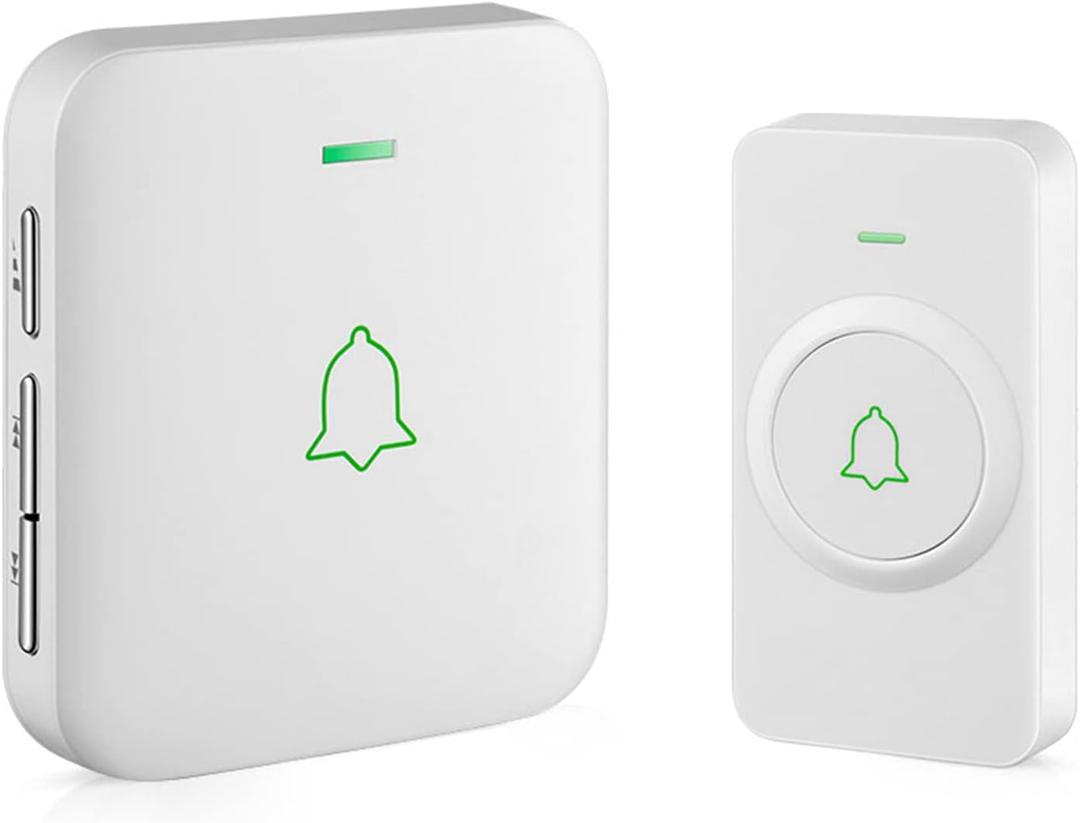 AVANTEK Wireless Doorbell, Mini Waterproof Door Bell Chime Operating at 1000 Feet, CW-11 Doorbell with 52 Melodies, 5 Volume Levels & LED Flash (White)