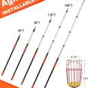 AgiiMan 28 Reach Fruit Picker with Telescopic Extension Pole, 5 to 20 FT Fruit Picker Pole Lightweight and Sturdy Aluminum Telescopic Pole, Easy to Assemble Fruit Picking Basket
