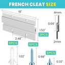 French Cleat, Picture and Mirror Hanger, Aluminum French Cleat, Headboard Wall Mounting Brackets with Screws(18Inch-1 Pair,Support 200 lbs)