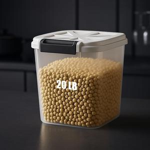 Rice Container - Flour Rice Dispenser 20lbs/10kg/10.6qt Food Grain Cereal Bins Pet Food Storage Laundry Pods Container for Household Pantry Organization (20lbs)