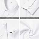 Womens Button Down Shirts Cotton Dress Shirts Oxford Shirts Long Sleeve Work Blouses Collared Tops Tunics with Pocket (White, M)