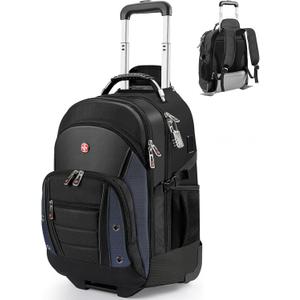 Star cloud Rolling Backpack with Wheels, USB & Type-C Charging Port, 21x14x9 Water Resistant Wheeled Backpack, 17.3" Roller Laptop Backpack with TSA Lock, Carry On Luggage for Business Travel College