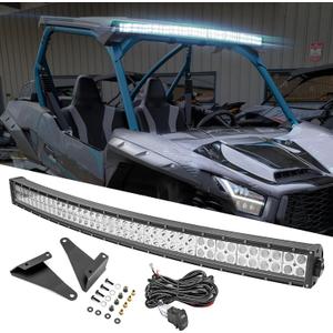 WeiSen 42" 240W Curved LED Light Bar w/Roof Light Mount Brackets and Wiring Harness Compatible with Kawasaki Teryx KRX 1000 2020-2025