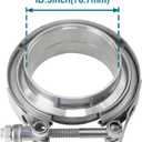 3 inch V Band Clamp, Exhaust V Band Clamp 3 inch with Male Female Flanges 304 Stainless Steel(1pcs)