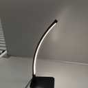 EDISHINE Curved LED Table Lamp, Modern Bedside Lamp with 3 Color Temperature & Stepless Dimming, Aluminum & Iron, Nightstand Lamp for Bedroom, Living Room, Black