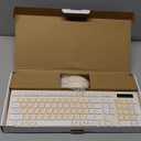 Wireless Keyboard and Mouse Combo, Full-Sized Wireless Keyboard and Adjustable DPI Mouse, 2.4GHz USB Receiver, Keyboard and Mouse for PC, Windows, Desktop, Laptop (Latte Color)