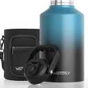 WATERSY 1.5 Gallon Water Bottle Insulated (Cold for 48 Hrs), BPA Free & Leak Proof, 196oz Stainless Steel Water Jug, Big thermos, Large Water Bottle with Handle for Gym, Hiking, Camping & Travel, Lake Blue