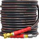 Pressure Washer Hose 50FT, 4800PSI Wire Braid Power Washer Extension Hose 3/8 Inch High Tensile, Flexible Kink Resistant Heavy Duty Replacement Hose with 3/8 Quick Connect