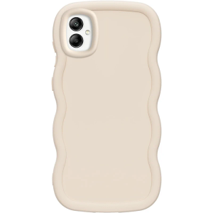 Slim Fit Case for Samsung Galaxy A05, Wave Frame, Cute Soft TPU Thin Protective Phone Cover for Women, Creamy White