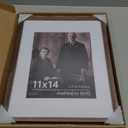 11x14 Wooden Picture Frames USA-Sourced Natural Walnut Solid Wood Photo Frame Handcrafted Rounded Corner with Mat to 8x10 Picture Frame Vintage Display with Real Glass Family Picture