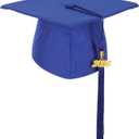 2 x Unisex Matte Preschool and Kindergarten Graduation Cap with Year Charm Tassel (Blue)