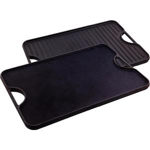 Victoria 20-by-14-Inch Rectangular Cast Iron Griddle, Preseasoned Reversible Griddle