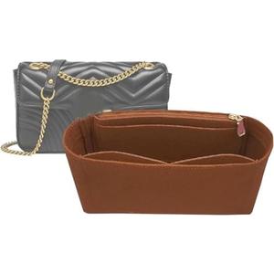 Lckaey Organizer inserts pocket for marmont matelassé mini bag shoulder bag-single pack with zipper 2000Abrown-S