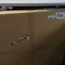1-Tier Washer Dryer Countertop with 2.75" H Edge Rails, 54" W x 27.55" D Laundry Countertop for Folding Clothes, Washer and Dryer Topper with Non-Slip Pad (Brown)