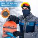 Winter Neck Gaiter Thermal Fleece-Lined Cold-Weather Scarf Wind-Block Face Cover Stretch Lightweight for Men Women (Navy Blue)