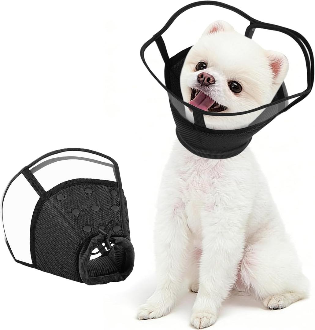 Kuoser Small Dog Cone Collar After Surgery, Soft Cone for Dogs to Stop Licking, Breathable Pet Recovery Collar Comfortable Elizabethan Collars, Adjustable Protective Dog Cones for Small Dogs, Black S (S (Neck: 9.4"- 11.8"))