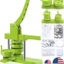 Happizza Button Maker Machine Multiple-Sizes - Pin Maker Machine 1.25 inch+2.25 inch, Interchangeable Button-models Badge Button Press Machine with 200 Sets 32+58mm Button Maker Supplies&Circle Cutter