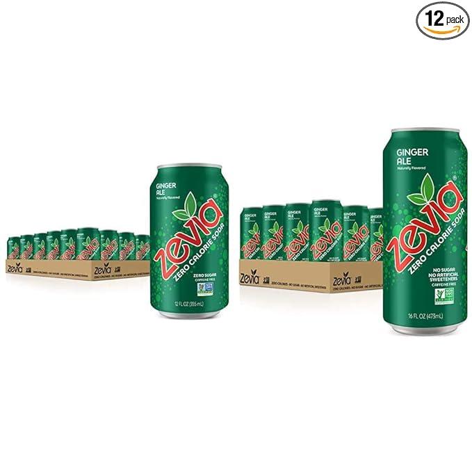 Zevia Zero Calorie Ginger Ale Soda Cans (24 Pack of 12 oz + 12 Pack of 16 oz)
 04-24-2027