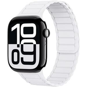 THWALK Magnetic Link Solo Loop Sport Silicone Bands Compatible with Apple Watch Ultra 2/Ultra SE Series 10 9 8 7 6 5 4 49mm 46mm 45mm 44mm 42mm 41mm 40mm Women Men