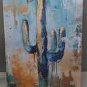 Cactus Canvas Wall Art Saguaro Picture Southwestern Art Arizona Desert Painting Watercolor Prints Succulent Poster for Bathroom Living Room Decor Framed(Art-3,16.00x24.00 inch)