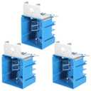 3Pcs 2 Gang Electrical Box Adjustable Electrical Outlet Boxs 34 Cubic Inch Awg Standard Plastic Electricals Box for Switches, Gfci and Duplex Receptacles(Blue)