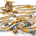 iHaHa 299 PCS Construction Race Tracks Boys Toys, 6 PCS Engineering Cars and Flexible Race Track Playset Create A Engineering Road Gifts Toys for 3 4 5 6 Year Old Boys Kids